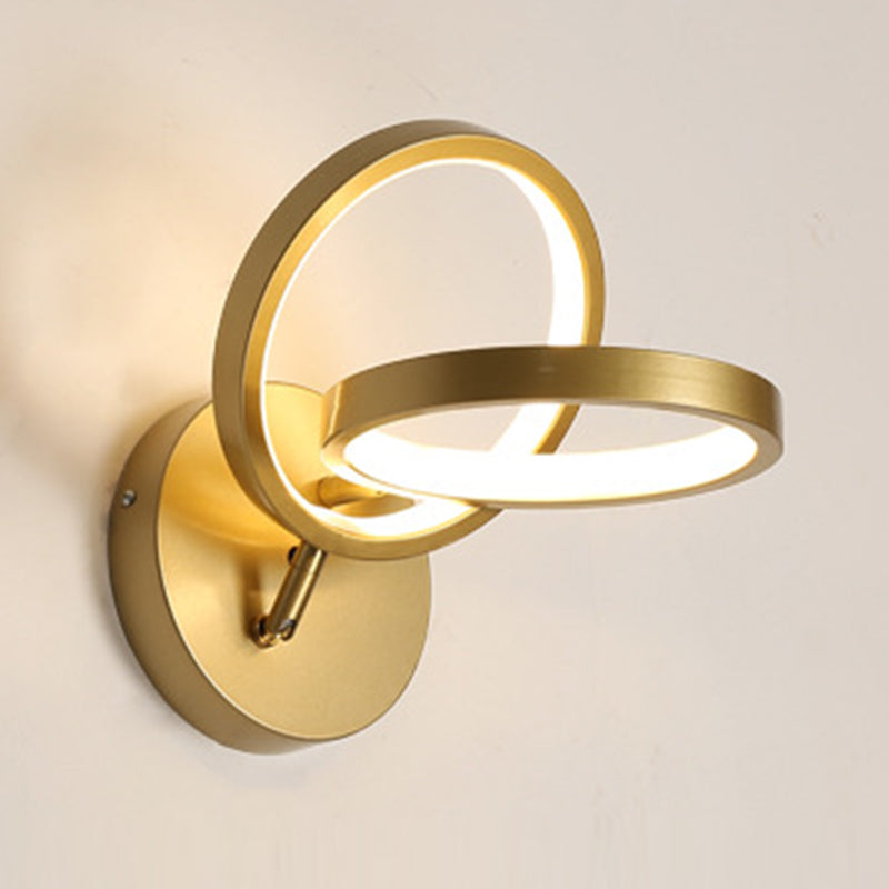 Modern Style Metal Wall Light Geometric Shape LED Wall Sconce for Bedroom