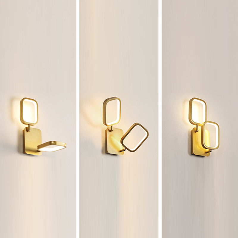 Modern Style Metal Wall Light Geometric Shape LED Wall Sconce for Bedroom