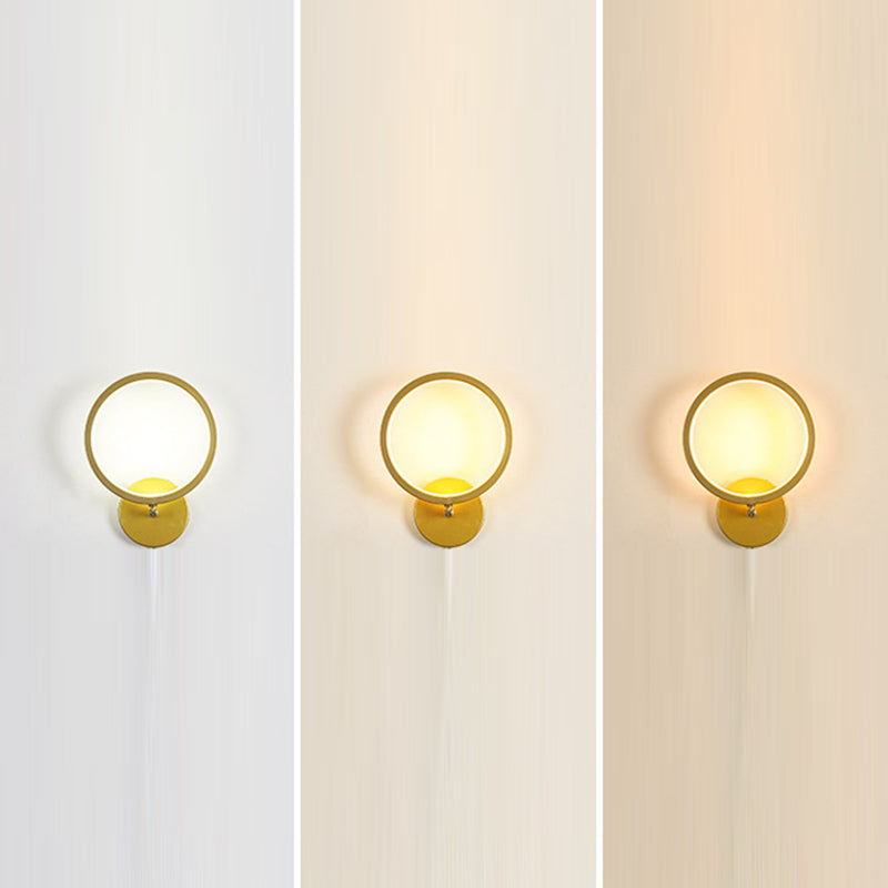 Modern Style Metal Wall Light Geometric Shape LED Wall Sconce for Bedroom