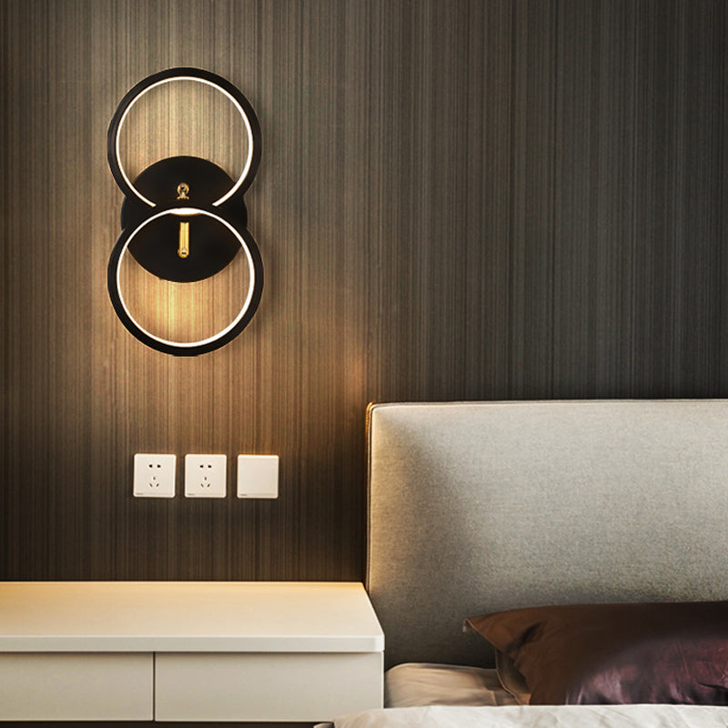 Modern Style Metal Wall Light Geometric Shape LED Wall Sconce for Bedroom