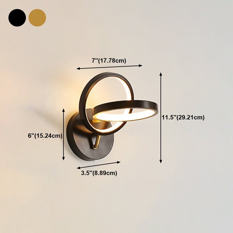 Modern Style Metal Wall Light Geometric Shape LED Wall Sconce for Bedroom