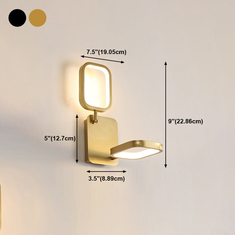 Modern Style Metal Wall Light Geometric Shape LED Wall Sconce for Bedroom