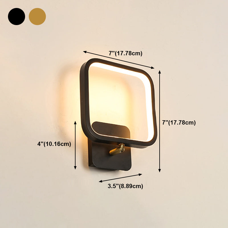 Modern Style Metal Wall Light Geometric Shape LED Wall Sconce for Bedroom