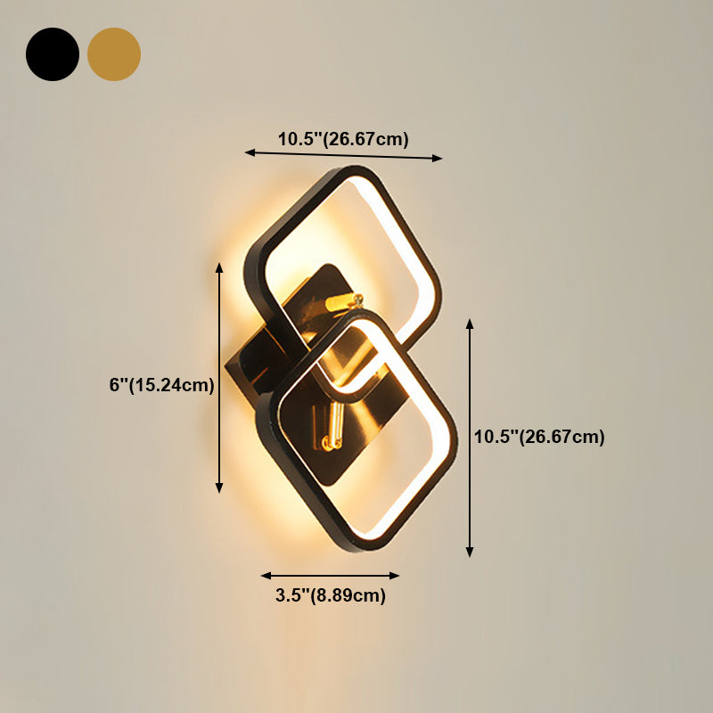 Modern Style Metal Wall Light Geometric Shape LED Wall Sconce for Bedroom