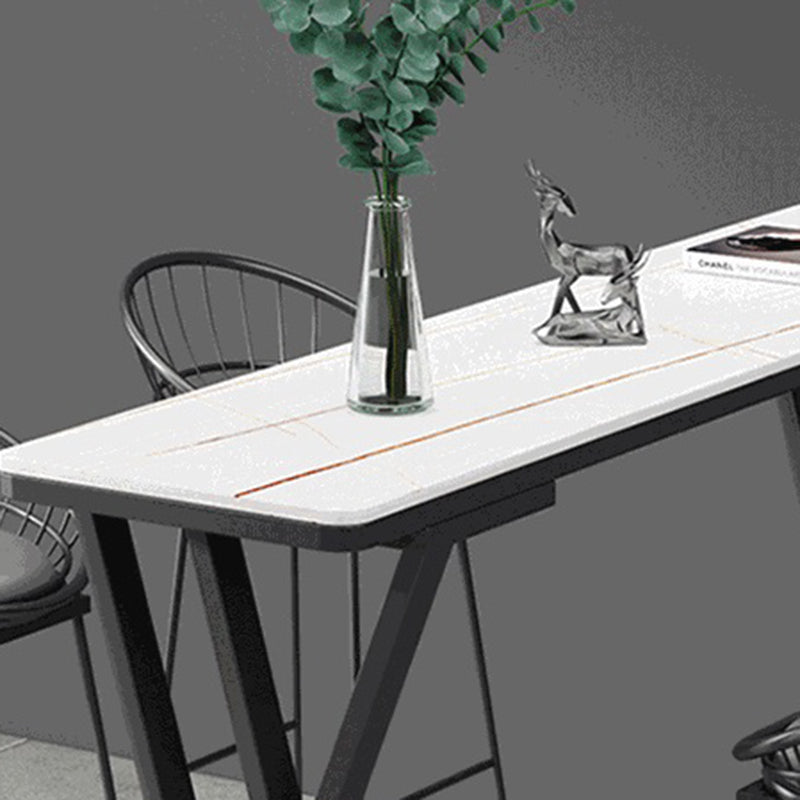 Industrial Stone Bar Wine Table Rectangle Coffee Shop Bar Height Cocktail Table