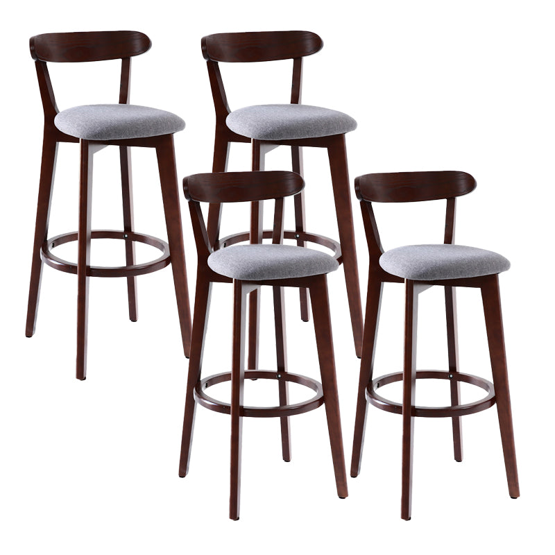 Scandinavian Matte Finish Leather Barstool Rubberwood Home Stool