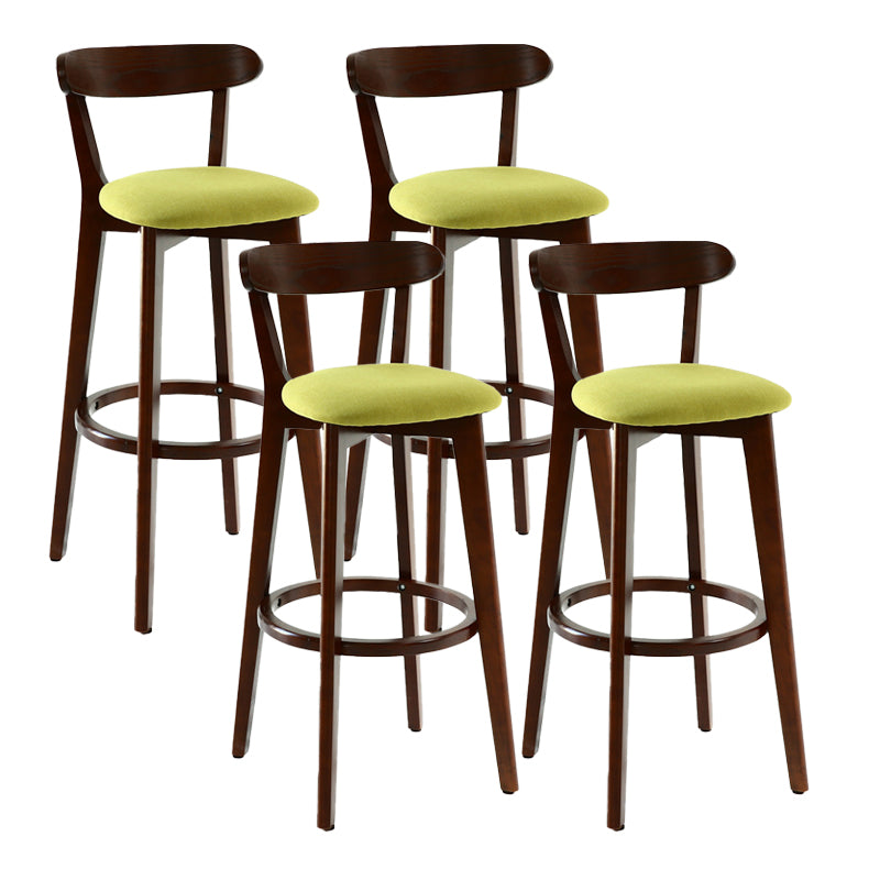 Scandinavian Matte Finish Leather Barstool Rubberwood Home Stool