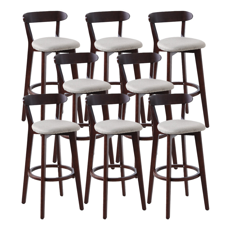 Scandinavian Matte Finish Leather Barstool Rubberwood Home Stool