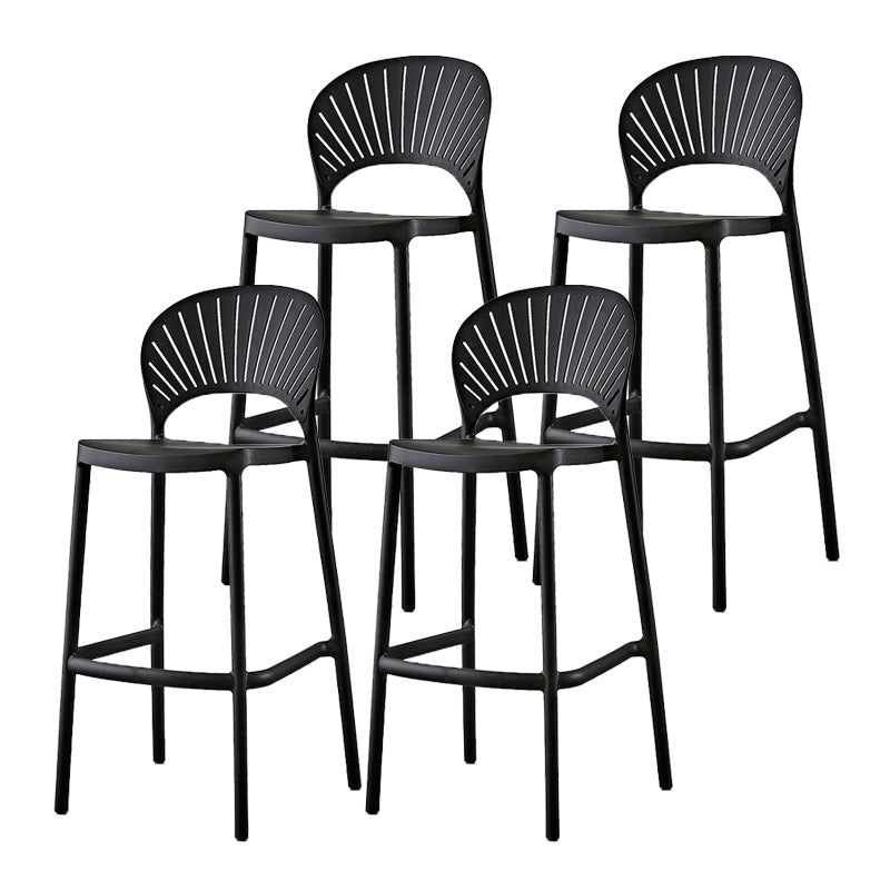 Scandinavian Home Low Back Stool Matte Finish Plastic Barstool