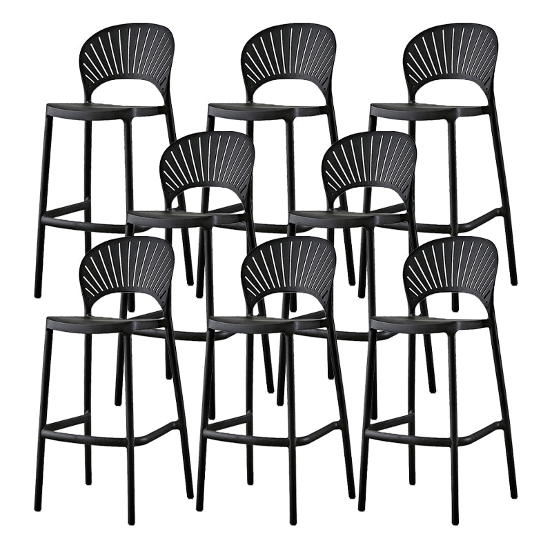 Scandinavian Home Low Back Stool Matte Finish Plastic Barstool