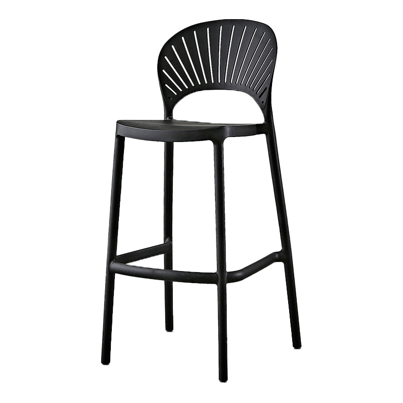 Scandinavian Home Low Back Stool Matte Finish Plastic Barstool