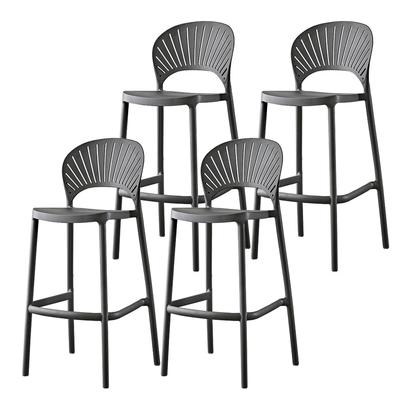 Scandinavian Home Low Back Stool Matte Finish Plastic Barstool