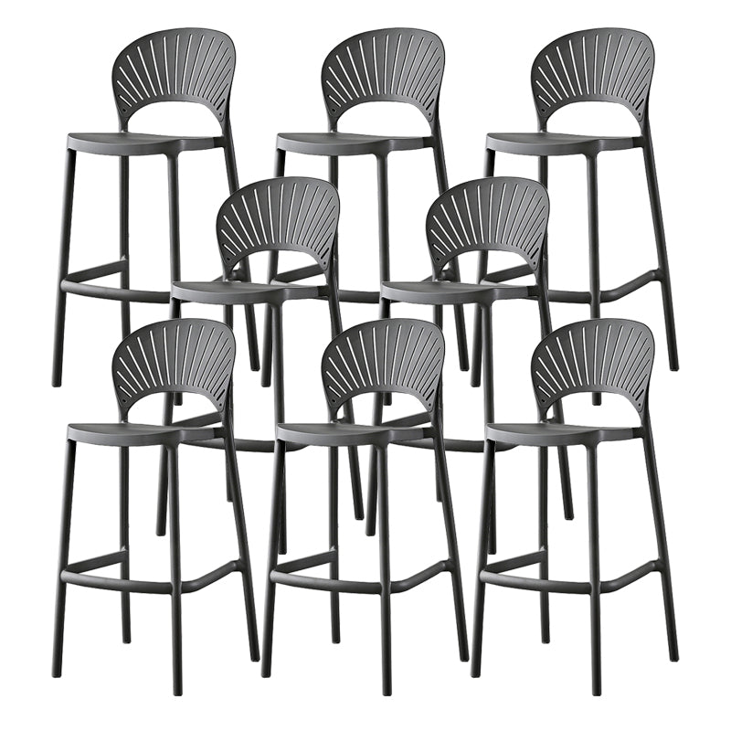 Scandinavian Home Low Back Stool Matte Finish Plastic Barstool