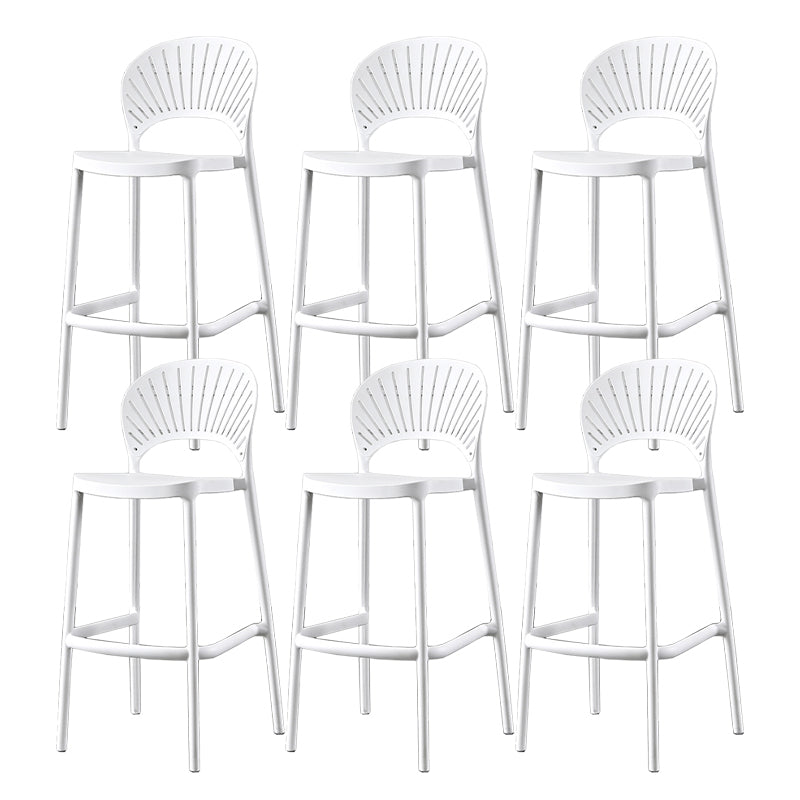 Scandinavian Home Low Back Stool Matte Finish Plastic Barstool