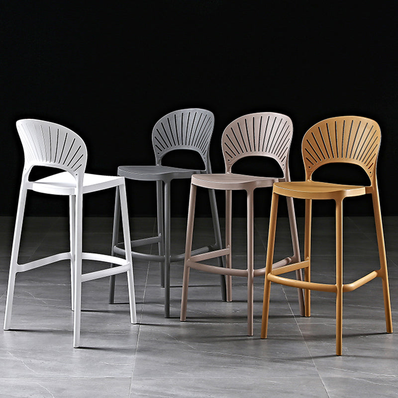 Scandinavian Home Low Back Stool Matte Finish Plastic Barstool