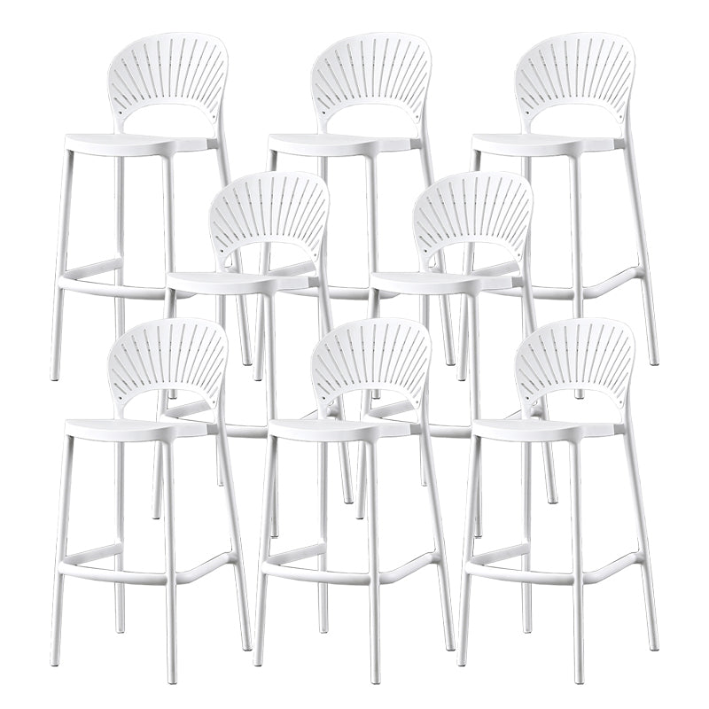 Scandinavian Home Low Back Stool Matte Finish Plastic Barstool