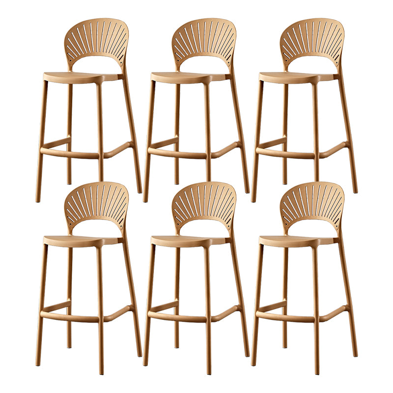 Scandinavian Home Low Back Stool Matte Finish Plastic Barstool