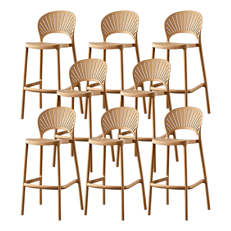 Scandinavian Home Low Back Stool Matte Finish Plastic Barstool