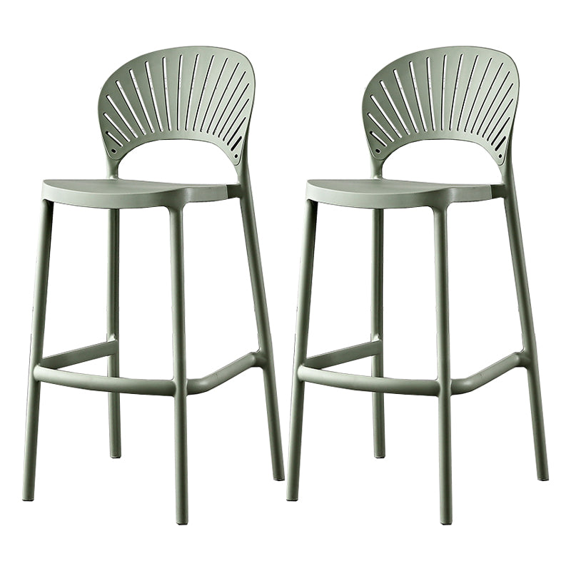 Scandinavian Home Low Back Stool Matte Finish Plastic Barstool