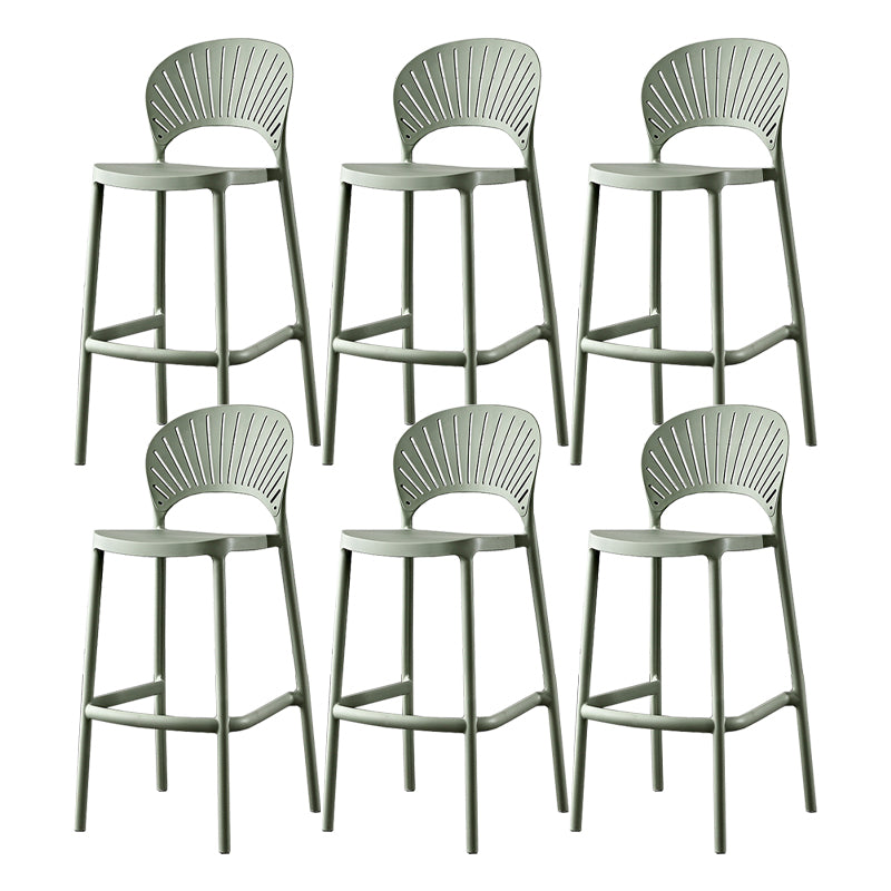 Scandinavian Home Low Back Stool Matte Finish Plastic Barstool