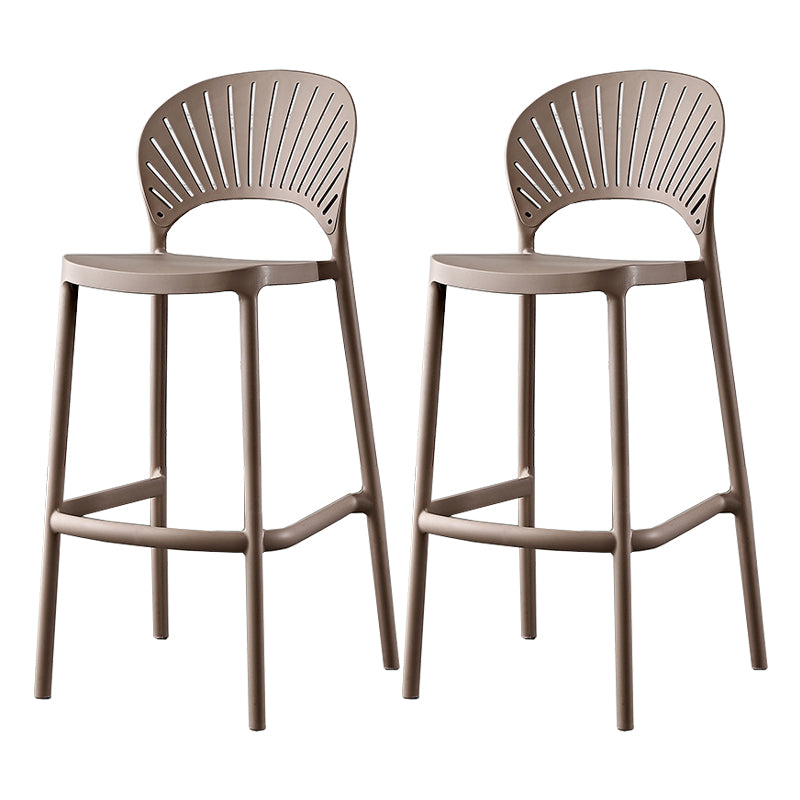 Scandinavian Home Low Back Stool Matte Finish Plastic Barstool