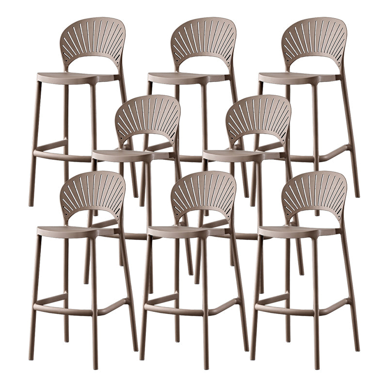 Scandinavian Home Low Back Stool Matte Finish Plastic Barstool