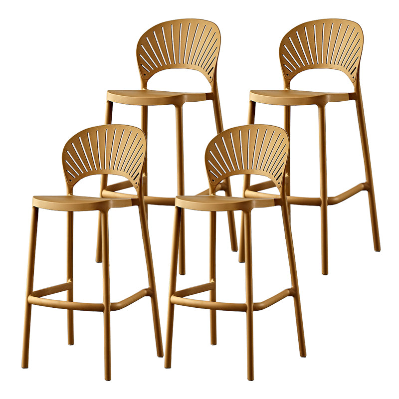 Scandinavian Home Low Back Stool Matte Finish Plastic Barstool