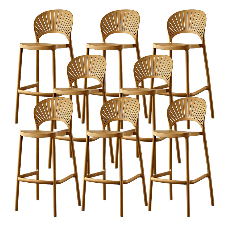 Scandinavian Home Low Back Stool Matte Finish Plastic Barstool