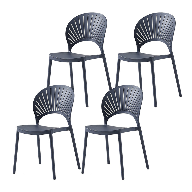 Scandinavian Home Low Back Stool Matte Finish Plastic Barstool