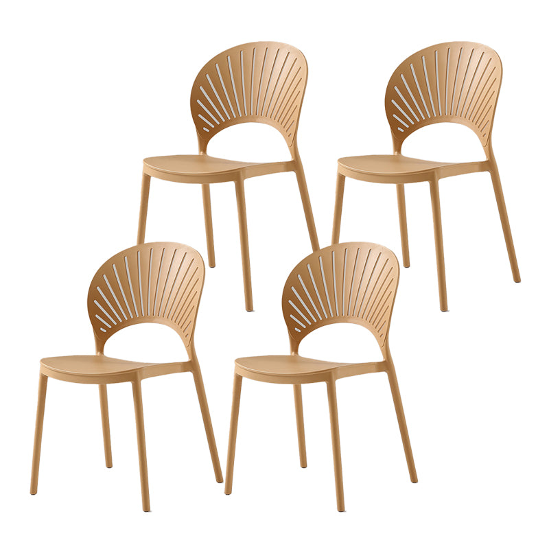 Scandinavian Home Low Back Stool Matte Finish Plastic Barstool