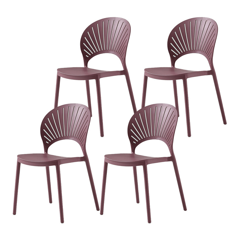 Scandinavian Home Low Back Stool Matte Finish Plastic Barstool