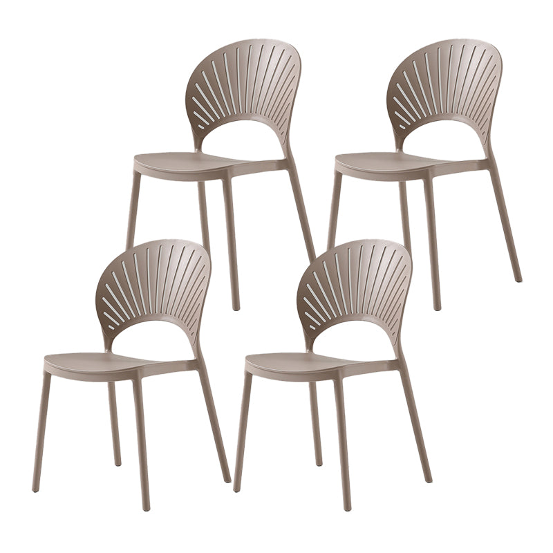 Scandinavian Home Low Back Stool Matte Finish Plastic Barstool