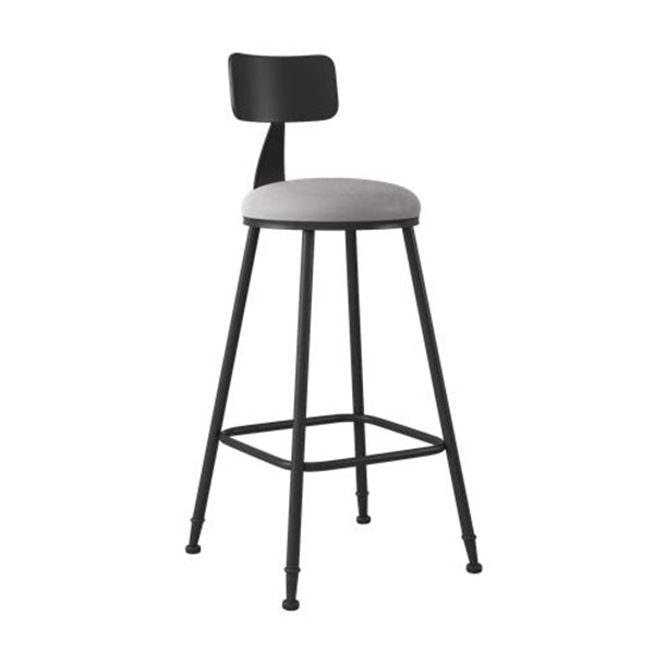 Industrial Armless Backrest Counter Stool Iron Dining Room Bar Stool with Seat and Pedal