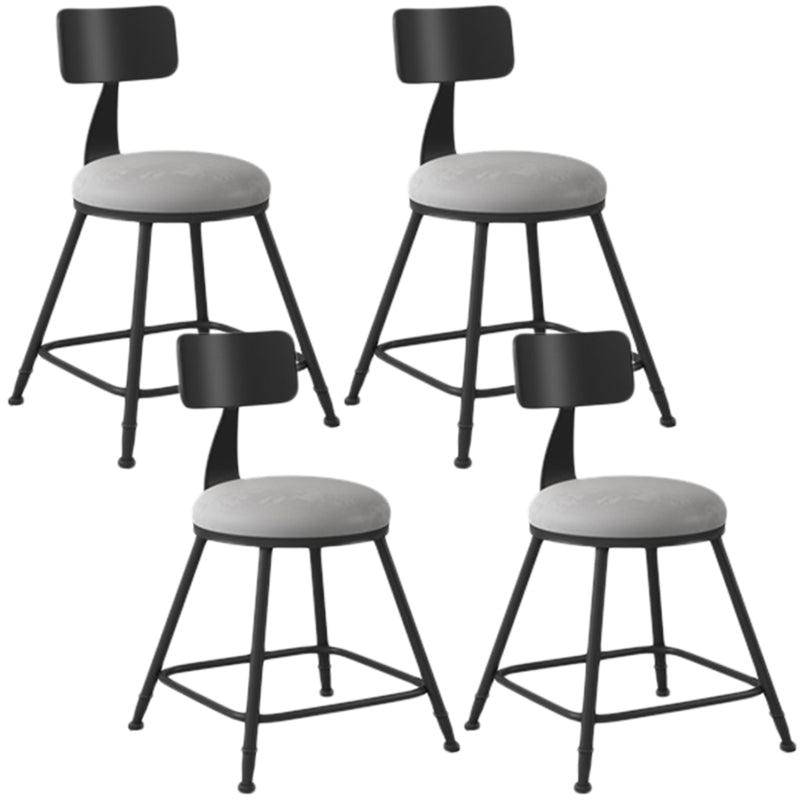 Industrial Armless Backrest Counter Stool Iron Dining Room Bar Stool with Seat and Pedal