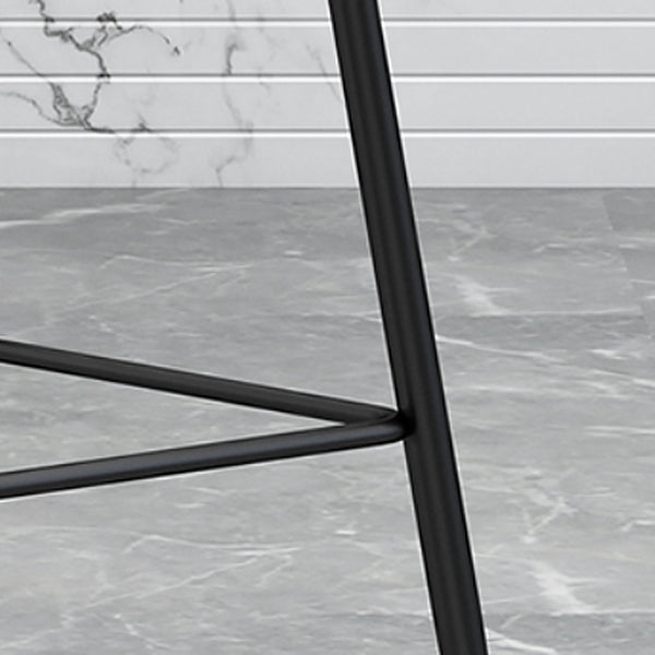 Industrial Armless Backrest Counter Stool Iron Dining Room Bar Stool with Seat and Pedal