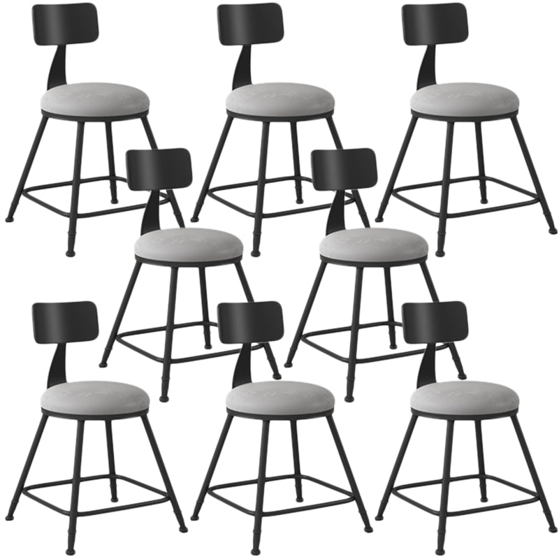 Industrial Armless Backrest Counter Stool Iron Dining Room Bar Stool with Seat and Pedal