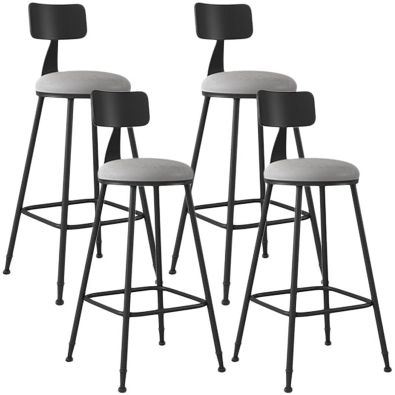 Industrial Armless Backrest Counter Stool Iron Dining Room Bar Stool with Seat and Pedal