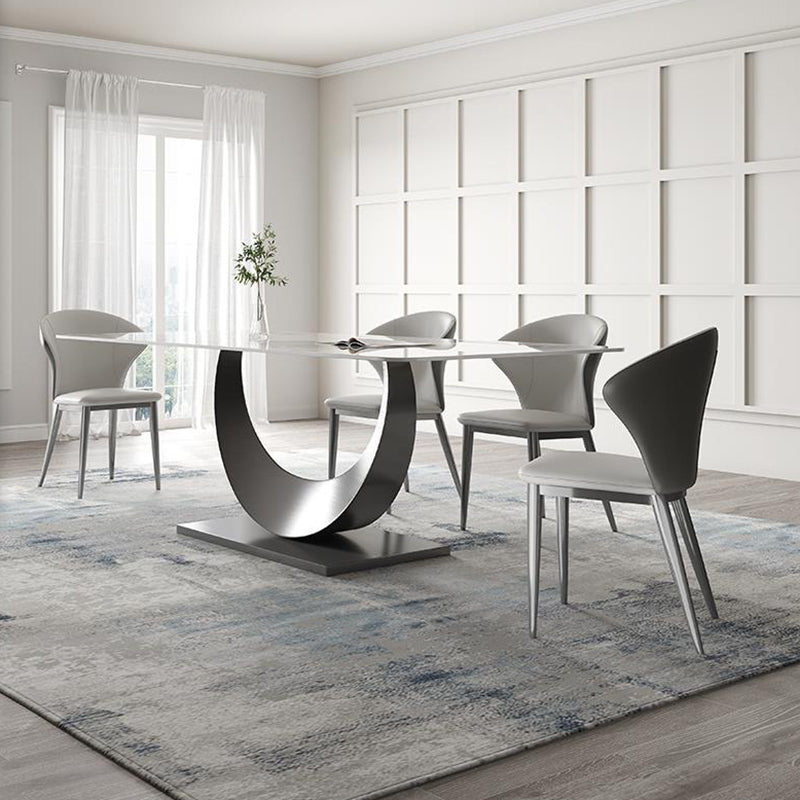 Modern Sintered Stone Top Dining Set Rectangle 1/2/3/4/5/7 Pieces Dining Table Set