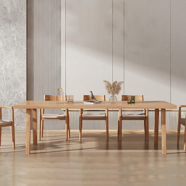 Modern Pine Solid Wood Dining Room Table 4 Legs Natural Rectangle Dining Table
