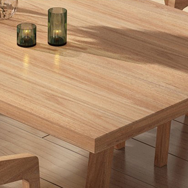 Modern Pine Solid Wood Dining Room Table 4 Legs Natural Rectangle Dining Table