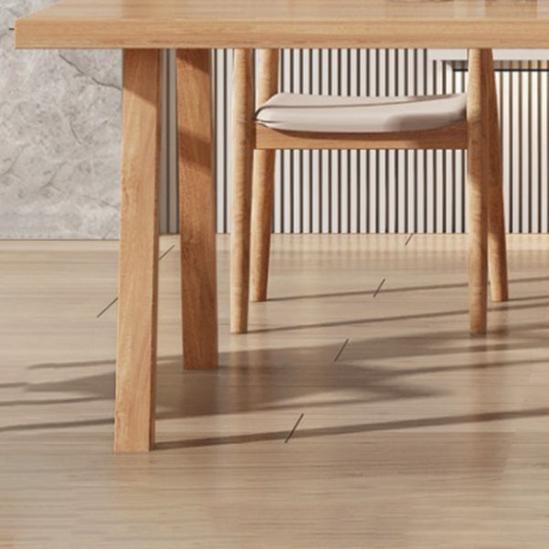 Modern Pine Solid Wood Dining Room Table 4 Legs Natural Rectangle Dining Table