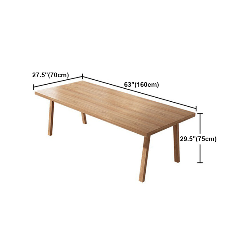 Modern Pine Solid Wood Dining Room Table 4 Legs Natural Rectangle Dining Table
