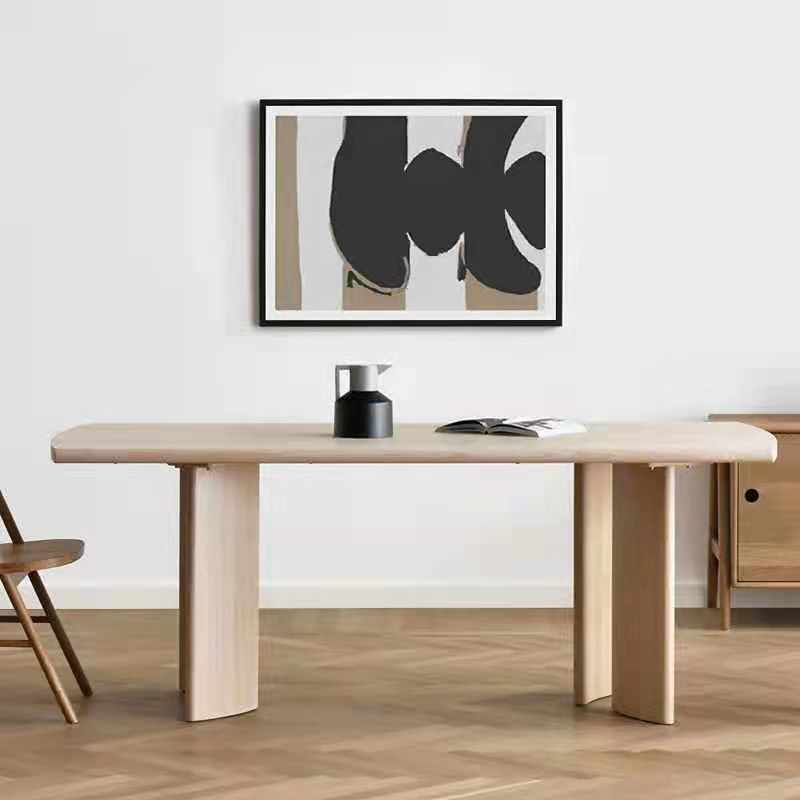 Modern Ash Wood Table for Restaurant Rectangle Kitchen Table with 4 Legs