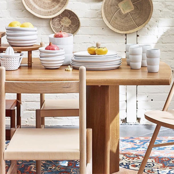 Modern Ash Wood Table for Restaurant Rectangle Kitchen Table with 4 Legs