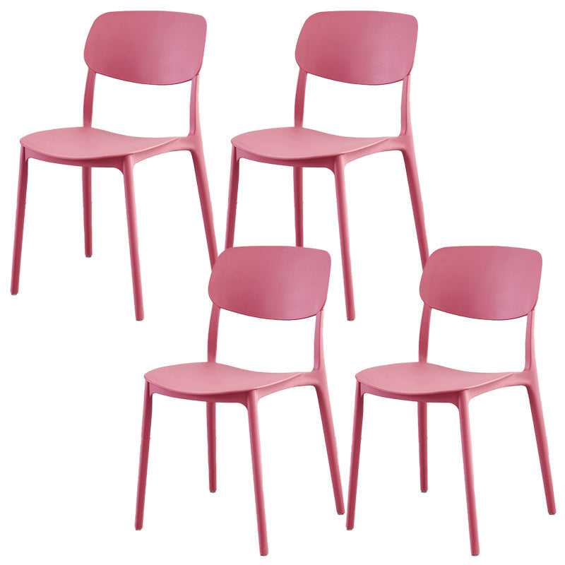 Plastic Scandinavian Armless Chair Open Back Dining Room Chair