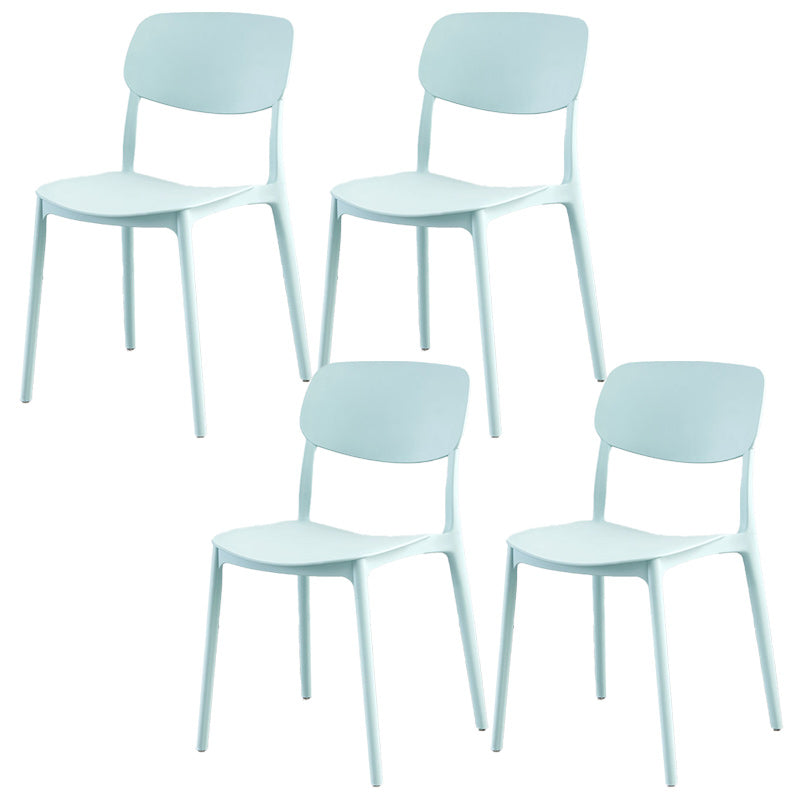 Plastic Scandinavian Armless Chair Open Back Dining Room Chair