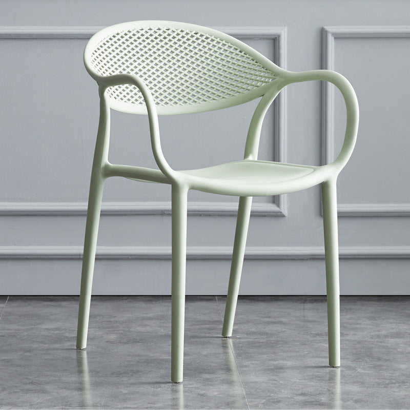 Scandinavian Plastic Arm Chair Open Back Kitchen Dining Room Chair