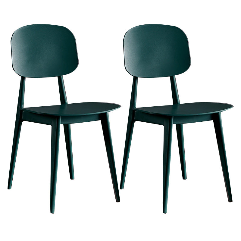 Glam Style Dining Room Chair Plastic Open Back Side Chair for Indoor