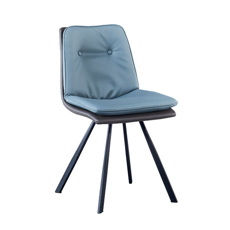 Metal Industrial Armless Chair Solid Back Dining Kitchen Room Chair