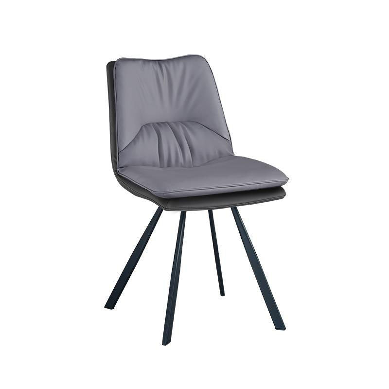 Metal Industrial Armless Chair Solid Back Dining Kitchen Room Chair